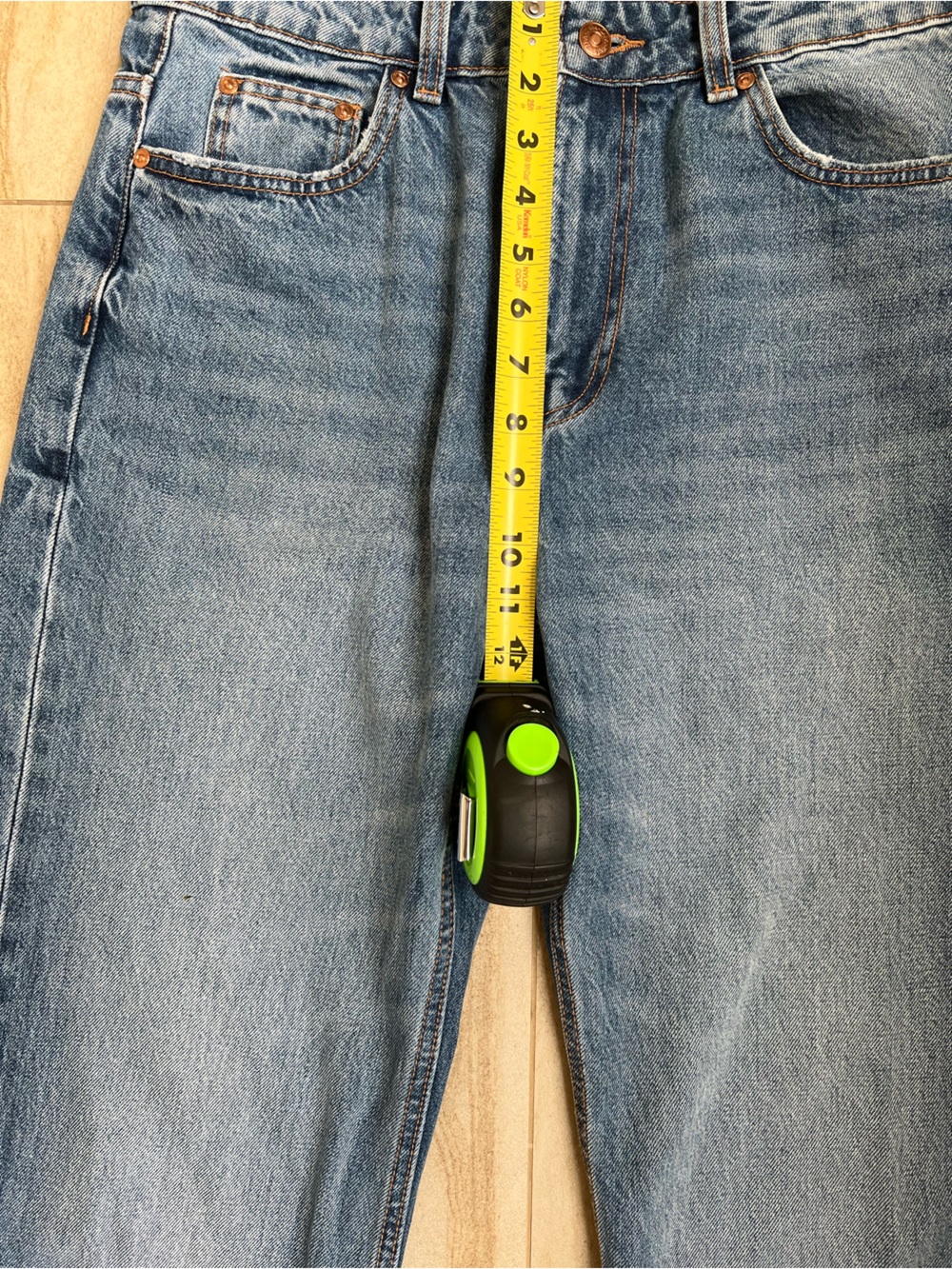 Zara Medium Blue Straight-Leg Jeans - Picture 8 of 9